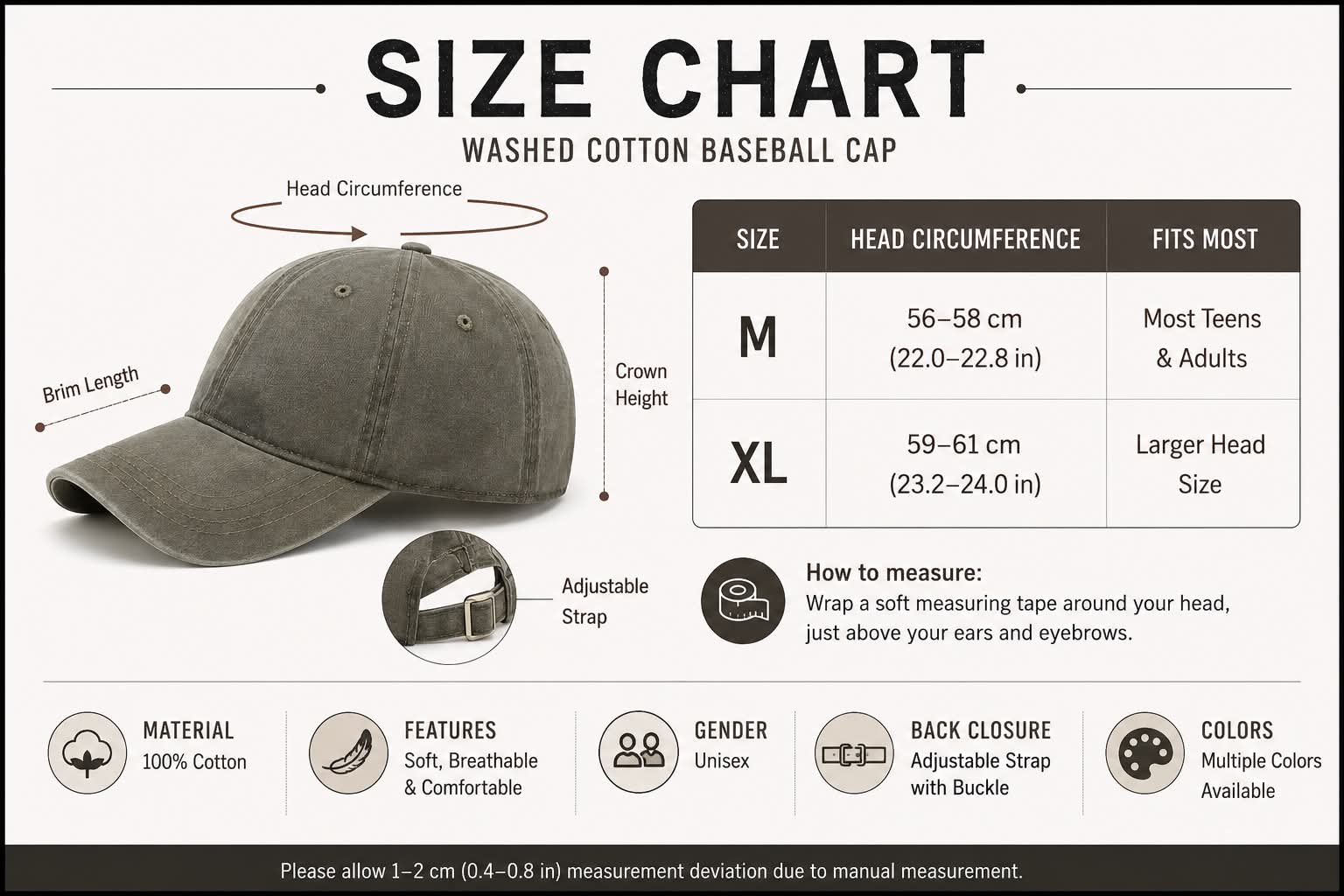 Unisex Athletic Relaxed Casual Cap