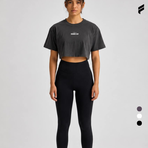 Women Fitness Graphic Oversized Crop Top