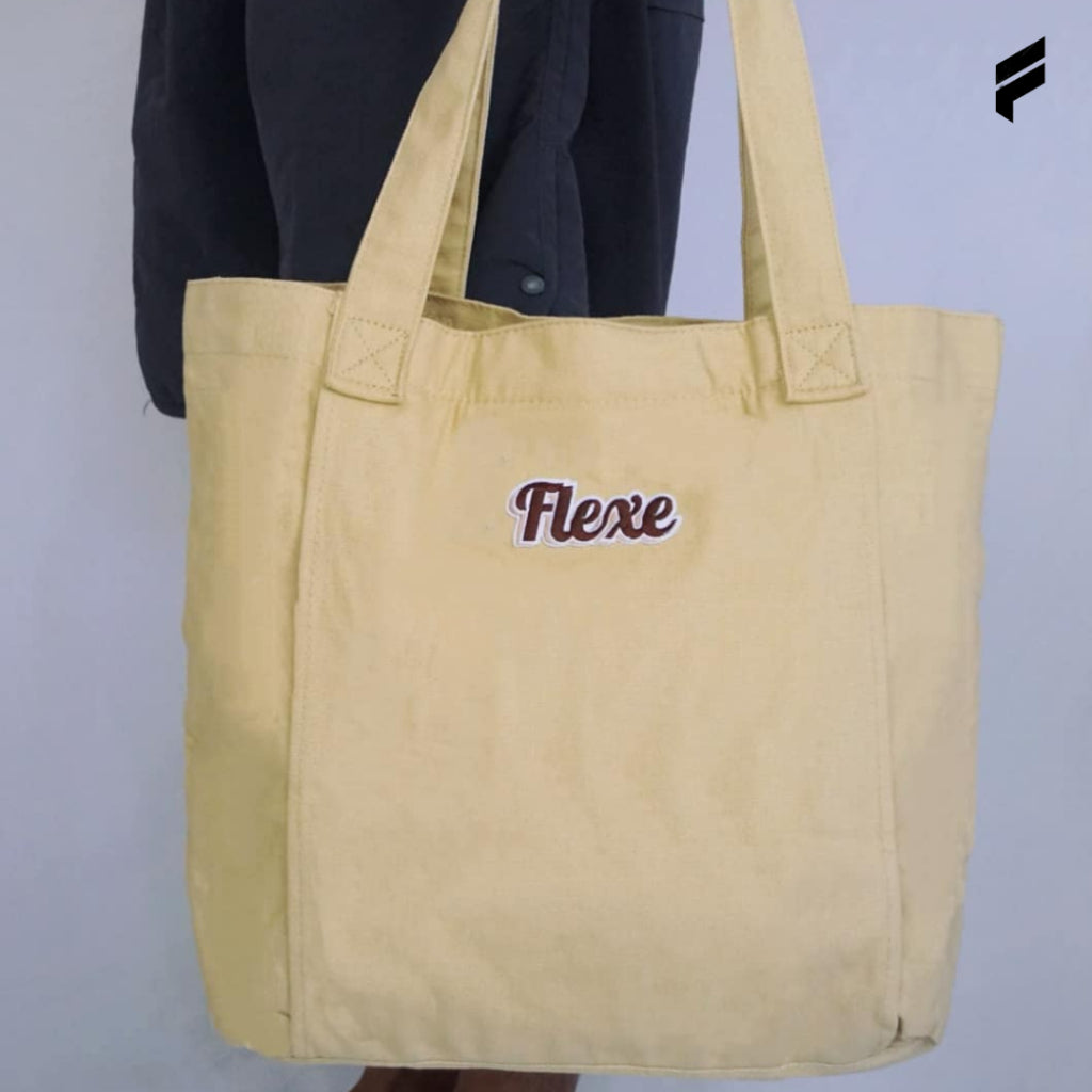 FLEXE- Unisex Canvas Tote Bag Athletic Yoga Mat Bag Foam Roller Tote Bag