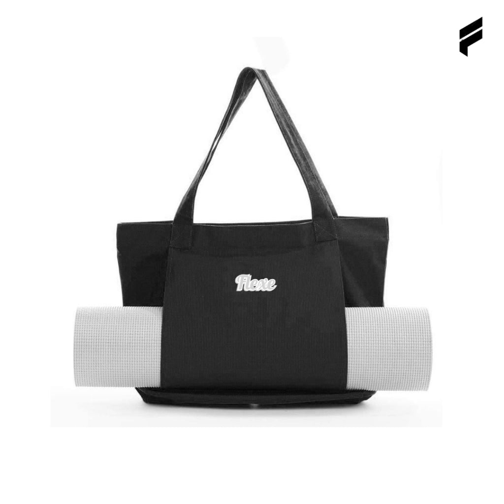 FLEXE- Unisex Canvas Tote Bag Athletic Yoga Mat Bag Foam Roller Tote Bag