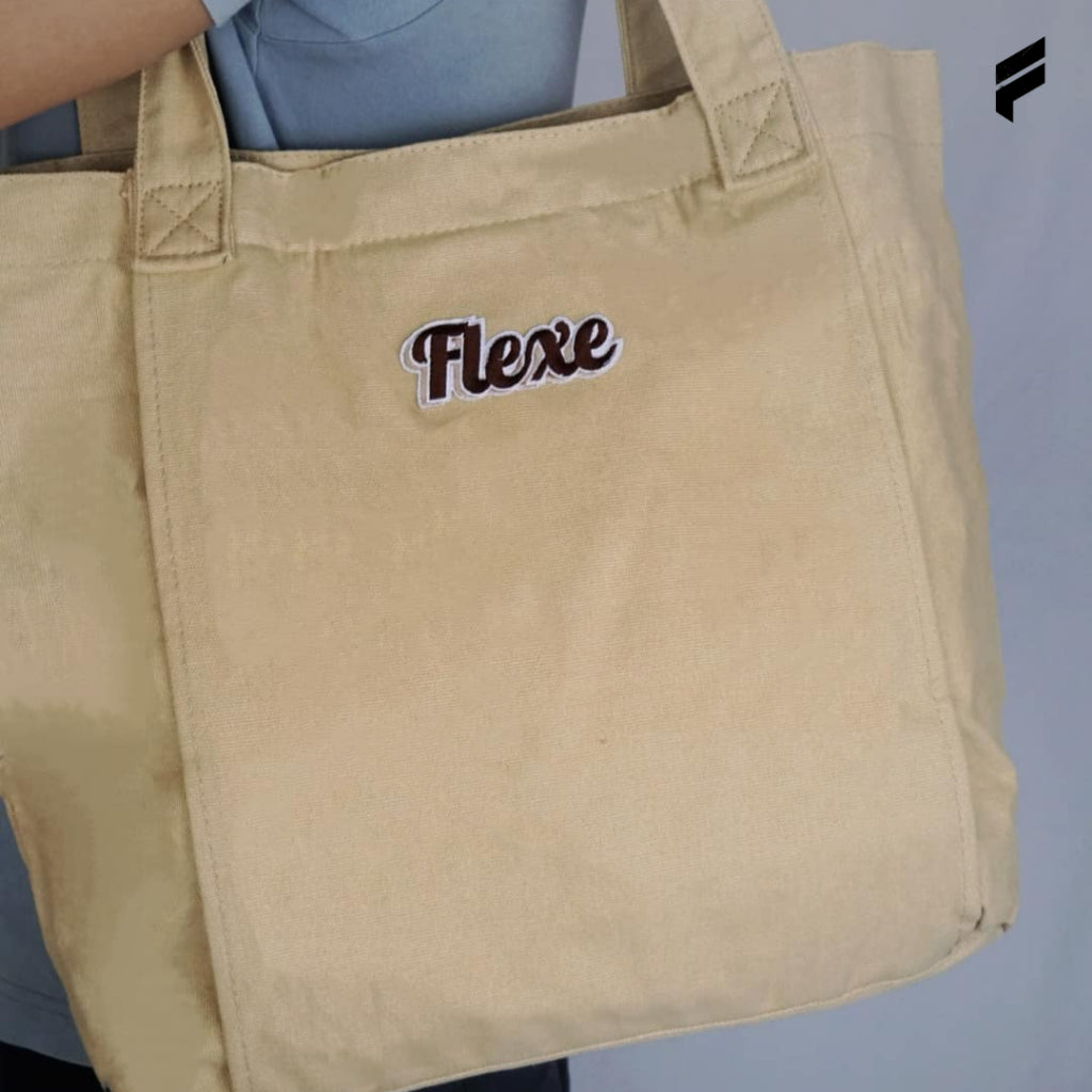 FLEXE- Unisex Canvas Tote Bag Athletic Yoga Mat Bag Foam Roller Tote Bag