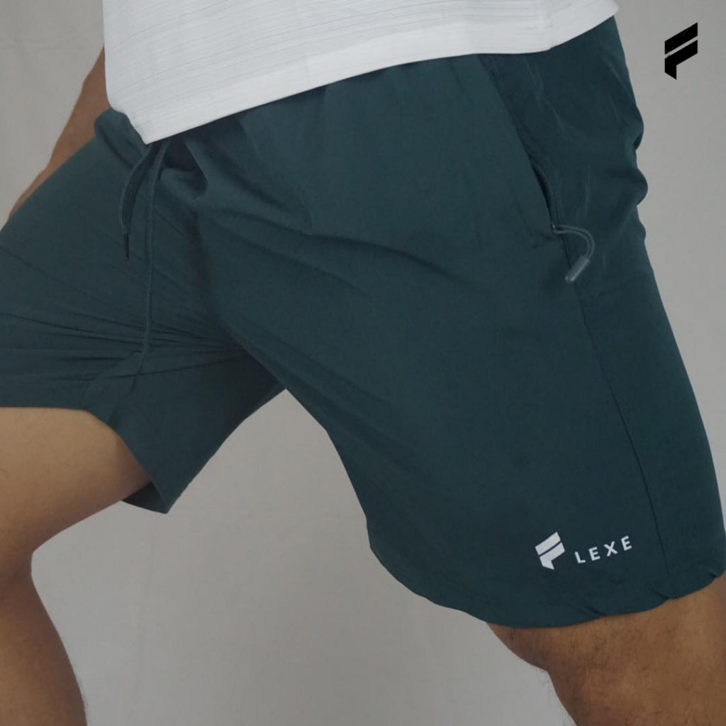 Men Dri Fit Shorts Fitness Training Shorts with Zip Pocket