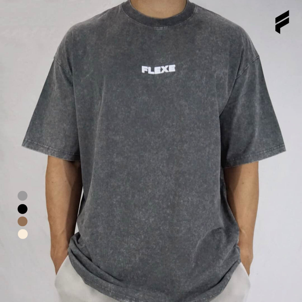 FLEXE- Oversized Heritage Washed T-Shirt Unisex T-Shirt Casual Tops
