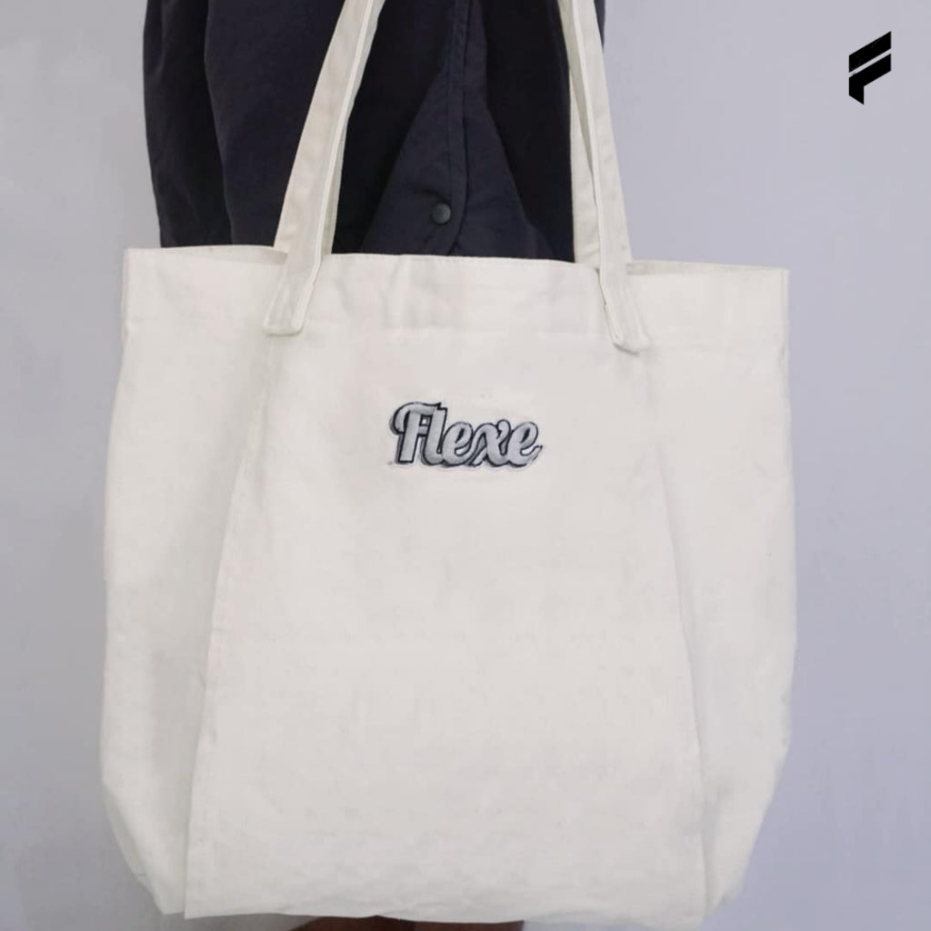 FLEXE- Unisex Canvas Tote Bag Athletic Yoga Mat Bag Foam Roller Tote Bag
