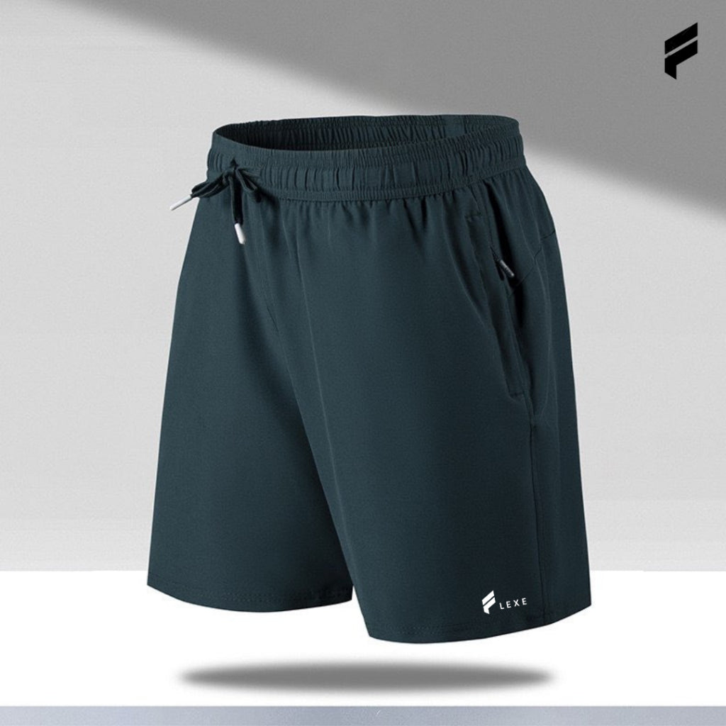 FLEXE- Men Dri Fit Shorts Fitness Training Gym Running Premium Shorts with Zip Pocket