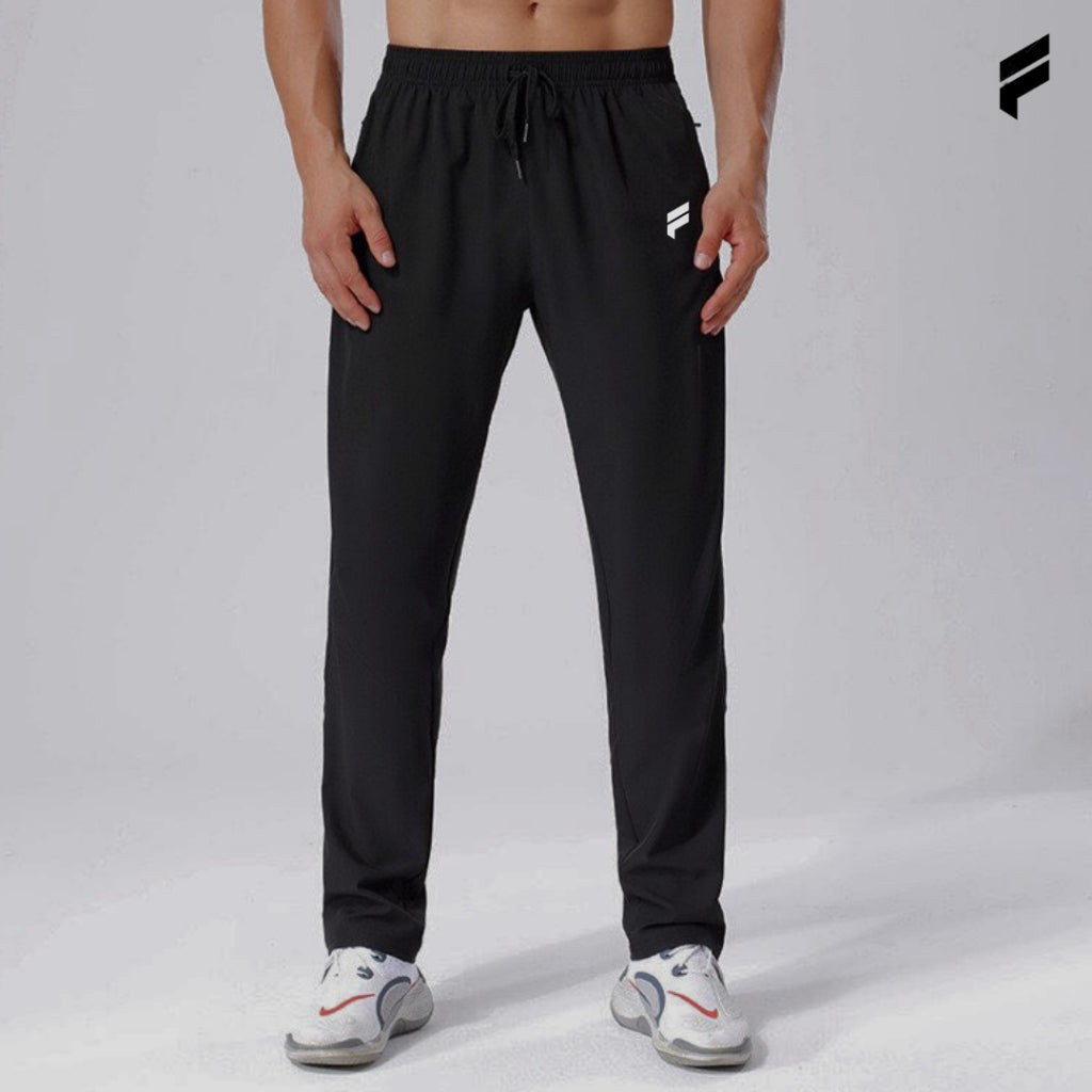 FLEXE- Unisex Track Long Pants Dri Fit Premium Bottom Fitness Training Gym Running with Zip Pocket Casual Tracksuit