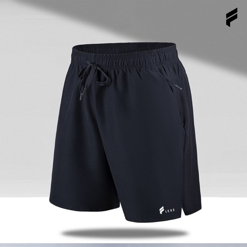 FLEXE- Men Dri Fit Shorts Fitness Training Gym Running Premium Shorts with Zip Pocket