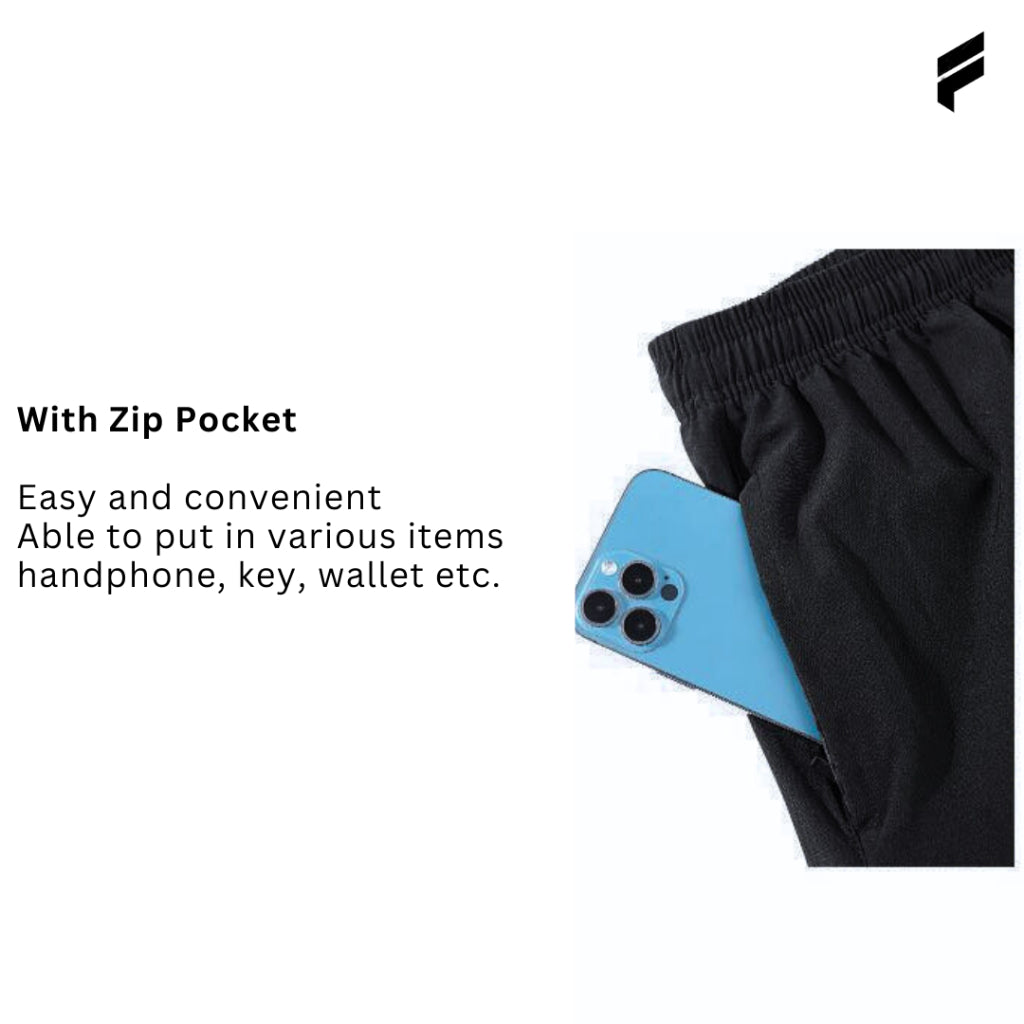 FLEXE- Unisex Track Long Pants Dri Fit Premium Bottom Fitness Training Gym Running with Zip Pocket Casual Tracksuit