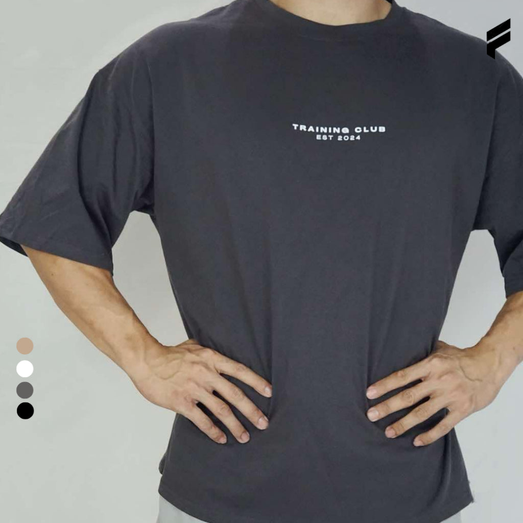 FLEXE- Oversized Unisex Training Club Cotton T-shirt Sport Gym Tops