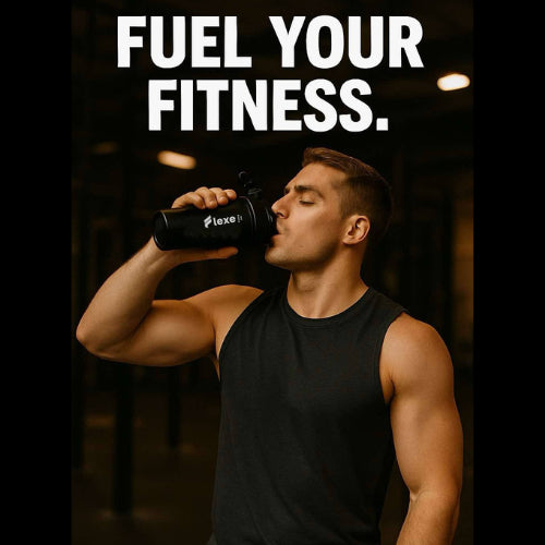 FLEXE-600ML Shaker Bottle Gym Protein Water Shaker Bottle