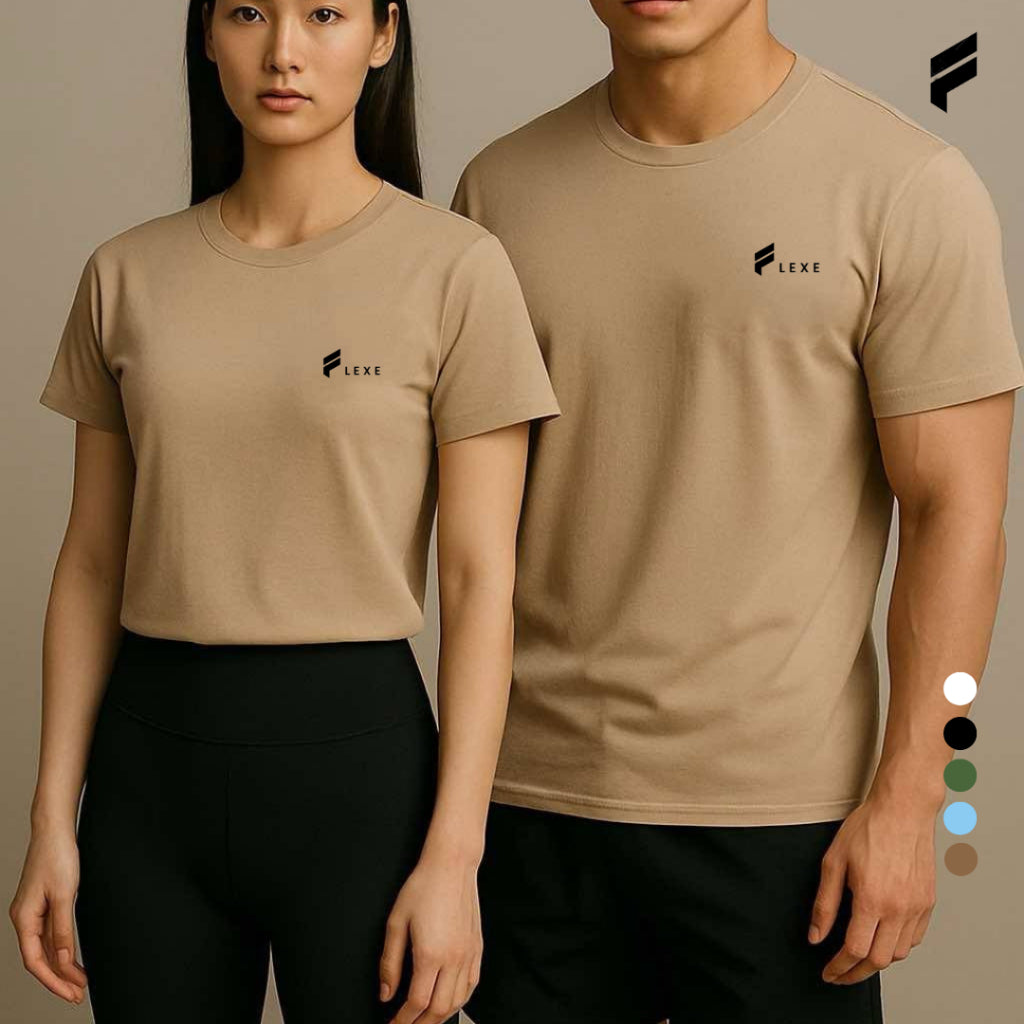 FLEXE- Unisex Mercerized Ice Cotton T-Shirts Anti-Stain Short Sleeve Round Neck Sport Cool Waterproof T-shirt