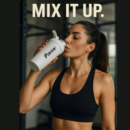 FLEXE-600ML Shaker Bottle Gym Protein Water Shaker Bottle