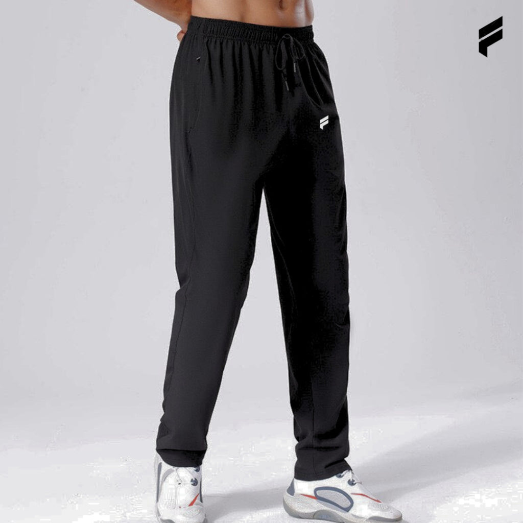 FLEXE- Unisex Track Long Pants Dri Fit Premium Bottom Fitness Training Gym Running with Zip Pocket Casual Tracksuit