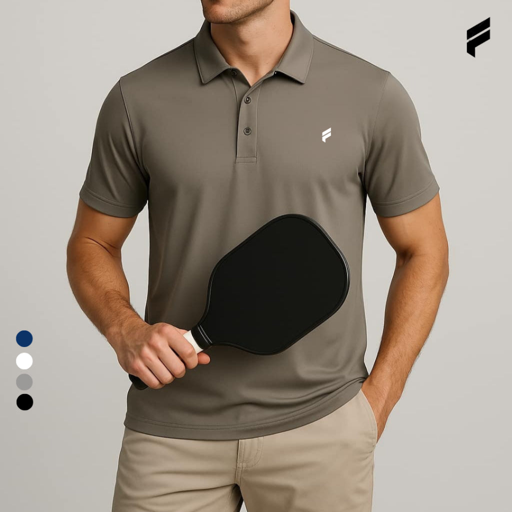FLEXE- Premium Male Ice-Silk Cotton Breathable Atletic Polo T Casual Sport Polo T Shirt Pickleball Golf Tops