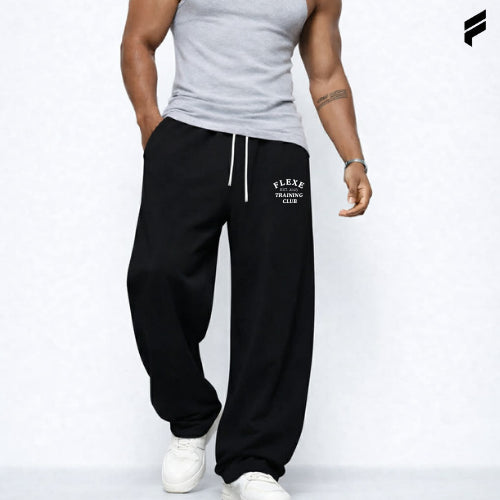 FLEXE - Men Straight Leg Joggers Bottom Long Casual Pants Gym Fitness Wear Outfit