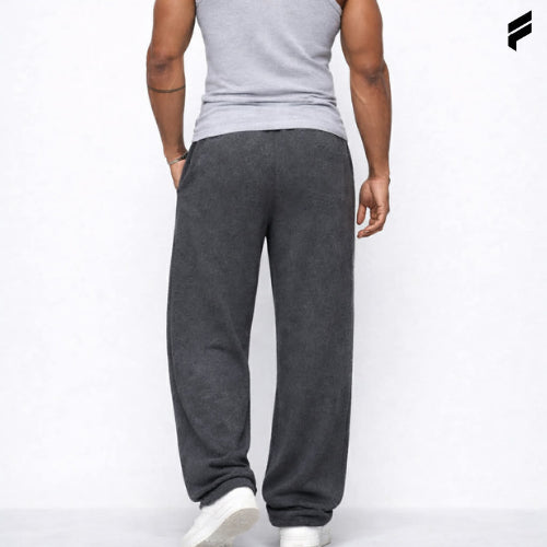 FLEXE - Men Straight Leg Joggers Bottom Long Casual Pants Gym Fitness Wear Outfit