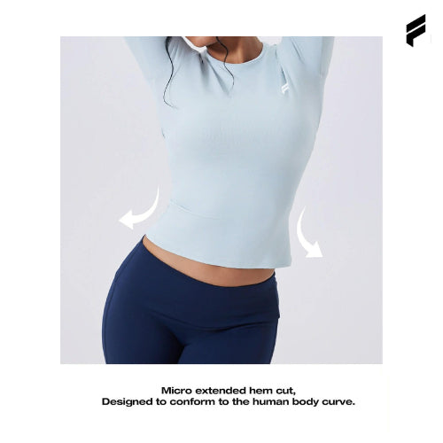 FLEXE - Seamless Women Long Sleeve Top Casual Fitness Gym Outfit Wear