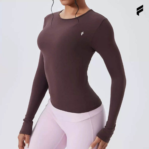 FLEXE - Seamless Women Long Sleeve Top Casual Fitness Gym Outfit Wear