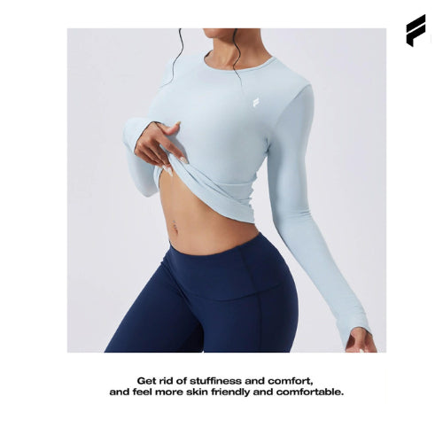 FLEXE - Seamless Women Long Sleeve Top Casual Fitness Gym Outfit Wear
