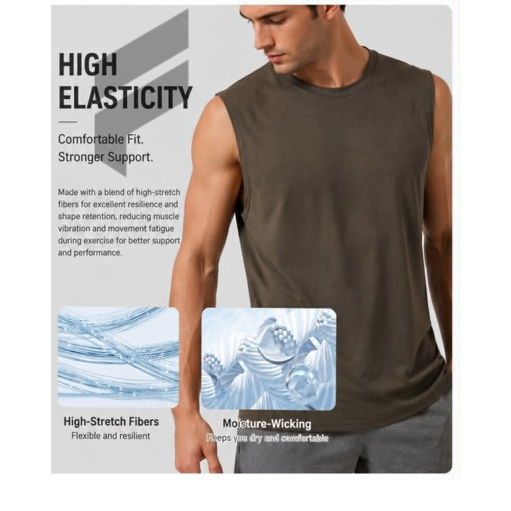 Men Cut Off Tank Top Gym Training Workout Vest