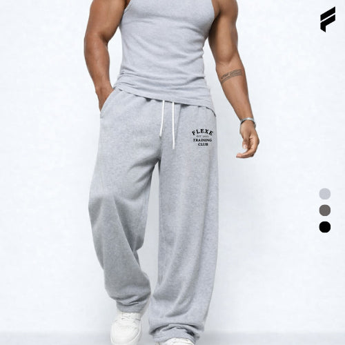 FLEXE - Men Straight Leg Joggers Bottom Long Casual Pants Gym Fitness Wear Outfit
