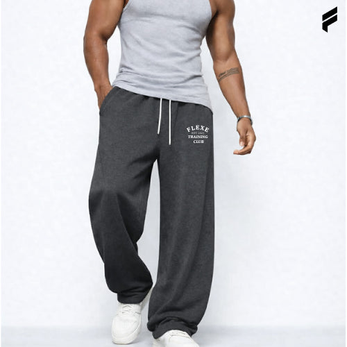 FLEXE - Men Straight Leg Joggers Bottom Long Casual Pants Gym Fitness Wear Outfit