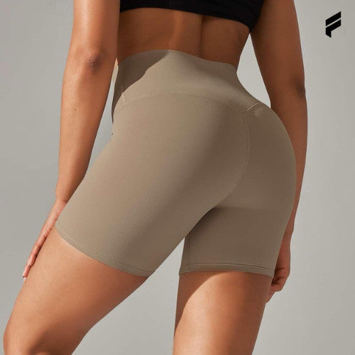 FLEXE- Woman Shorts Seamless Bottom Yoga Pilates Fitness Workout Gym Breathable Peach Hip Short Legging