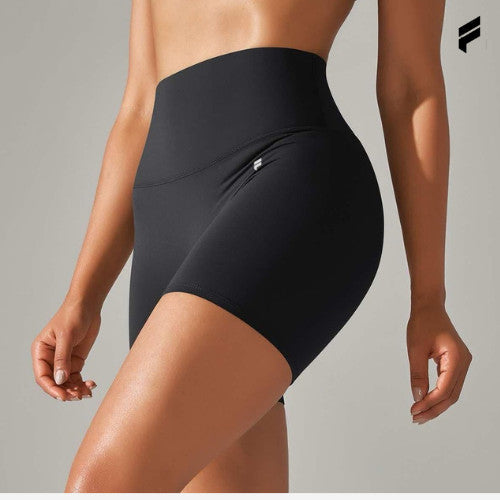 FLEXE- Woman Shorts Seamless Bottom Yoga Pilates Fitness Workout Gym Breathable Peach Hip Short Legging