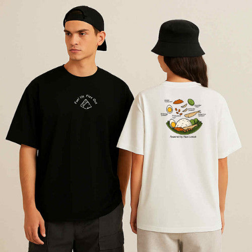 FLEXE- Limited Edition Nasi Lemak Oversized Premium Unisex T-Shirt Casual Tops