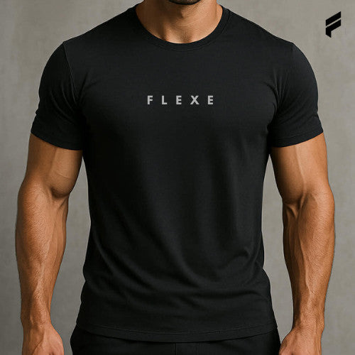 FLEXE- Men Seamless Ice-Silk Dri-Fit Cotton T-shirt Running Gym Fitness Pickleball Sport Premium T-Shirt