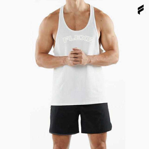 FLEXE-Men Stringer Vest Tank Top Gym Fitness Sport
