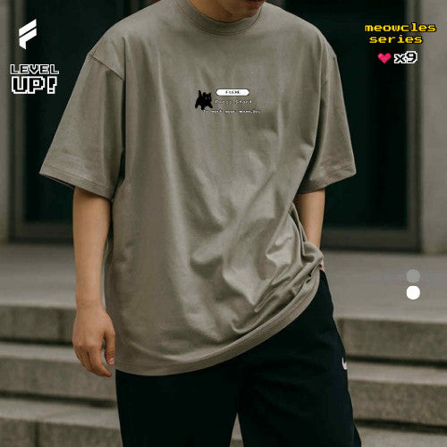 FLEXE- Meowscles Series Oversized Premium Unisex T-Shirt Casual Tops