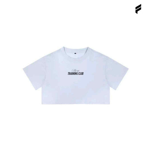 FLEXE-  Women Fitness Graphic Oversized Crop Top Casual Tops T-shirt