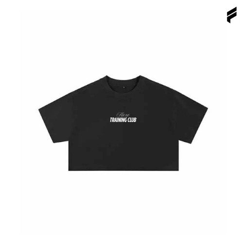 Women Fitness Graphic Oversized Crop Top