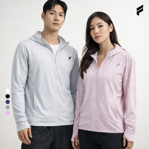 FLEXE - Unisex UPF50+ Track Ice Silk Jacket UV Protection Sunblock Dri-Fit Fitness Sport Top Track Couple Jacket
