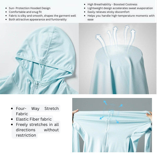 FLEXE - Unisex UPF50+ Track Ice Silk Jacket UV Protection Sunblock Dri-Fit Fitness Sport Top Track Couple Jacket